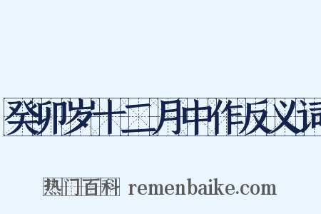 癸卯岁十二月中作反义词是什么意思的图片